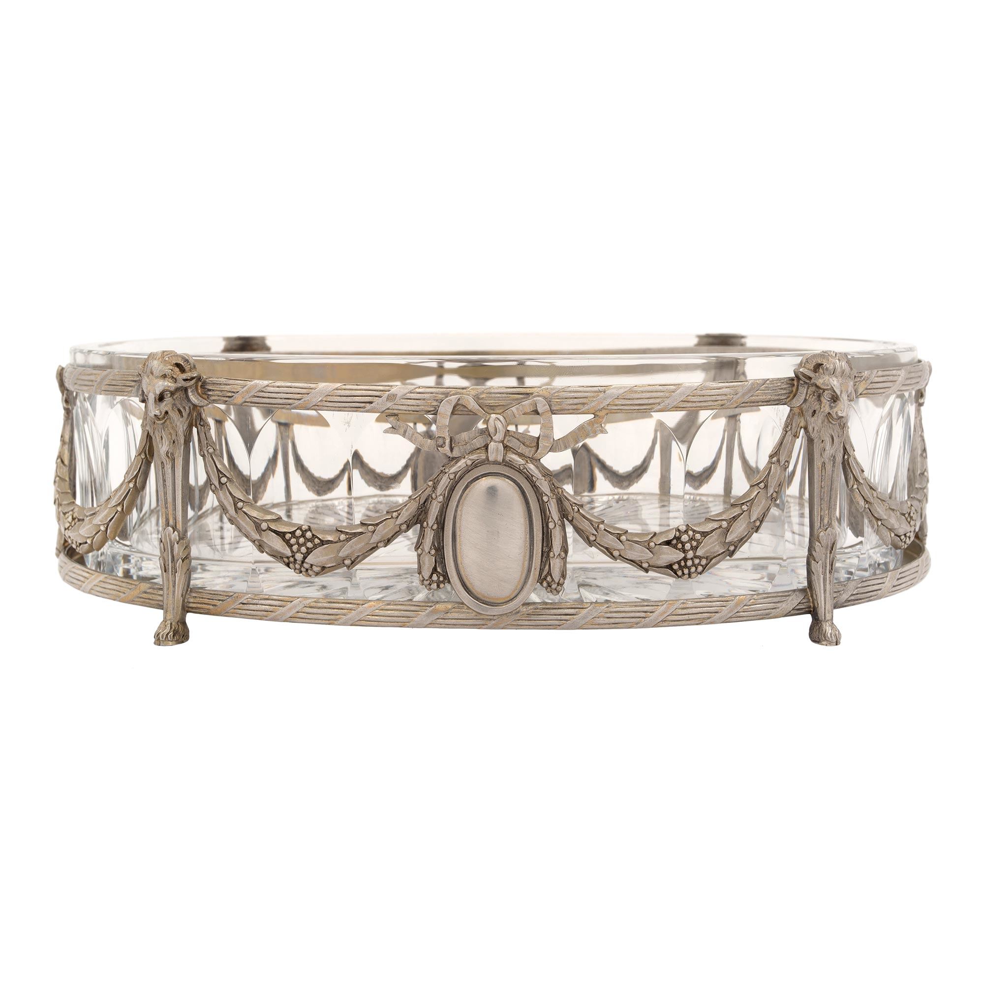 A French 19th century Louis XVI st. silvered bronze and Baccarat crystal centerpiece - Cedric ...