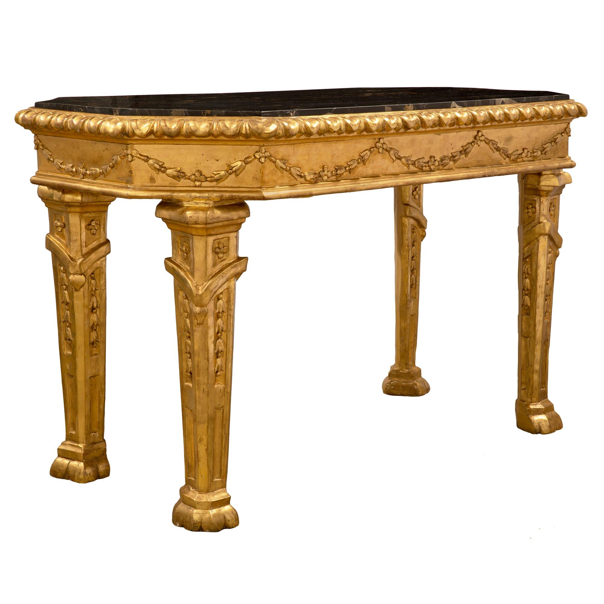 Louis XIV-Style Giltwood Octagonal Table